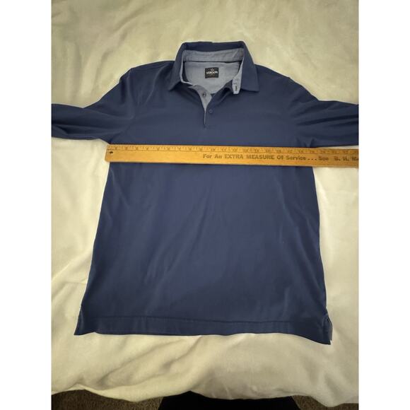 Veboon Polo Shirt Sz S Blue Long Sleeves Stretch Casual Gorpcore Comfort - Picture 7 of 12